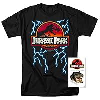 Popfunk Classic Jurassic Park Lightning Logo T Rex T Shirt & Stickers