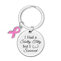 Breast Cancer Survivor Gift Keychain Breast Cancer Awareness Gifts for Women Inspirational Chemo Gifts for Cancer Patients Friends Family Cancer Survivor Gift Jewelry Encouragement Gifts for Women