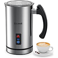 ECOWELL Milk Frother, Coffee Frother Electric, Automatic Hot and Cold Foam Frother, Stainless Steel Milk Steamer and Frother for Latte, Macchiato, Cappuccinos 8.1oz/240 ml Silver, WMMF02