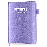 Fitness Planner - Workout Planner for Woman and Man - A5 Hardcover Workout Journal/Planner to Track Weight Loss, GYM, Bodybuilding Progress - Daily Health & Wellness Tracker, Purple