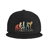 Snapback Hat Muay-Thai-Boxing-Evolution-Retro Trucker Hat Hip Hop Classic Plaid Flat Baseball Cap Black