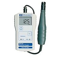 Milwaukee MW600 LED Economy Portable Dissolved Oxygen Meter with 2 Point Manual Calibration, 0.0 - 19.0 mg/L, 0.1 mg/L Resolution, +/-1.5 percent Accuracy, 100 Percent Saturation Range