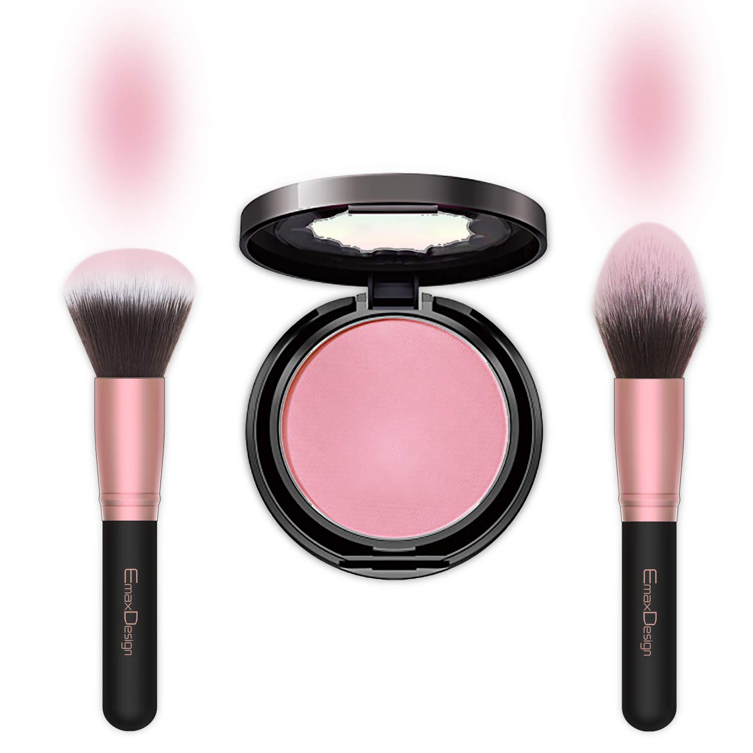 EmaxDesign Makeup Brushes,18 Pcs Professional Makeup Brush Set Premium Synthetic Brush Foundation Blush Concealer Blending Powder Liquid Cream Face Eyeshadow Brushes Kit (Rose Golden)