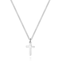 Joxevyia Cross Necklace for Boy 14K Gold Filled Stainless Steel Small Cross Pendant with Cuban Chain Necklace Simple Faith Jewelry Christmas Gift for Men Women Girls 16-24 Inches
