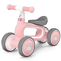 Baby Balance Bike,Toddler Bike for 12-18 Month, Toddler Bicycle Toy for 1 Year Old Girls, Baby Walker Balance Bike with Rabbit Stickers, Baby Girl Toy, First Birthday Gift, Pink(PP Cushion)