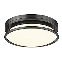 Darkaway LED Flush Mount Ceiling Light, 12inch Modern Dimmable Ceiling Lamp 3000K-6500K Dimmable Black Ceiling Light Fixture for Bedroom Kitchen Hallway Entryway
