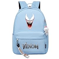 Venom Lightweight Rucksack,Waterproof Daily Bookbag Wear Resistant Knapsack for Travel, Blue