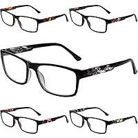 Henotin 5-Pack Reading Glasses Blue Light Blocking,Spring Hinge Readers for Women Men,Anti Glare UV Ray Filter Eyeglasses