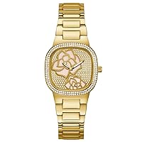 GUESS Ladies 32mm Watch - Gold Tone Strap Champagne Dial Gold Tone Case