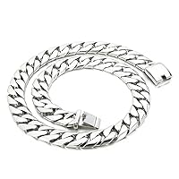 20mm Heavy Punk Men Stainless Steel Curb Cuban Chain Necklace Rock Hiphop Bike Biker Necklace Jewelry Silver Polished