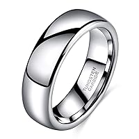 TRUMIUM 2mm 4mm 6mm 8mm Tungsten Wedding Band Ring for Men Women Gold/Rose Gold/Silver Domed High Polish Comfort Fit 4-15