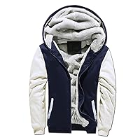 Mens Winter Coat Loose Plush Warm Windbreaker Jackets Oversized Heavy Hoodie
