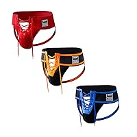 JOCKMAIL 3PCS/Pack Mens Briefs Jock Strap Athletic Supporter Wide Belt Comfortable Men Sport Underwear Briefs for Gym Sport