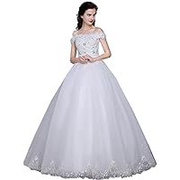 Lady Off Shoulder Wedding Gown for Bridal Lace Wedding Dress