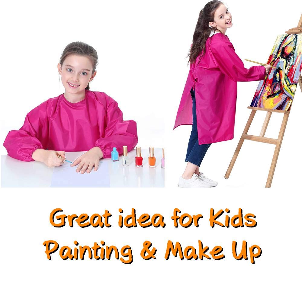 Kids Art Smock, Waterproof Apron with Pocket for Children, Artist Painting Aprons Smocks with Long Sleeve for Boys and Girls