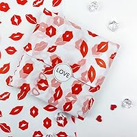 MORANTI Red Lips Pattern Bulk Tissue Gift Wrap 25 Sheets 19.7 Inch x 27.5 Inch for Birthday, Wedding, Anniversary, Valentine's Day Party Supplies