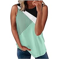 TUNUSKAT Womens Summer Color Block Tank Tops Sleeveless Tunic 2023 Loose Fitting Vintage Tshirts Shirts Casual Fashion Blouse