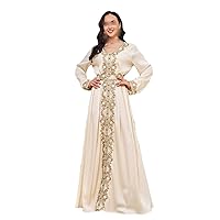 Morocco Dress Women Ruffle Muslim Abaya Dubai Abayas Embroidery Belted Kaftan Elegant Party Dresses Spring
