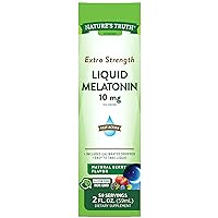 Melatonin Liquid | 10 mg | 2 Fl oz Maximum Strength for Adults | Berry Flavor | Vegetarian, Non-GMO, Gluten Free | by Nature's Truth