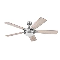 Prominence Home Lorelai, 52 Inch Modern Smart Ceiling Fan with Light, Remote Control, Dual Mounting Options, Dual Finish Blades, Compatible with Alexa and Google Assistant - 51650-01 (Pewter)