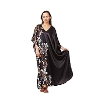 Women Caftan with Midnight Dream Floral Vines, One Size, Style#Caf-60C2