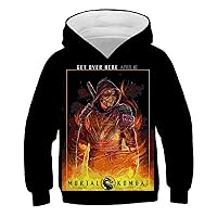 Boys Kid Mortal Kombat Pullover Novelty Hoodies 3D Digital Pattern Sweatshirts Casual Cosplay Costume