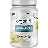 Complete Protein Vanilla Flavor - Organic Vegan Plant Based Protein Powder with Enzymes - 30 Day Supply - No Soy, Dairy, or Gluten (Vanilla, Pack of 1)
