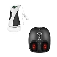 COMFIER Cellulite Massager Body Shaping Machine Massager with 5 Massage Heads & 6 Washable Pads & Shiatsu Foot Massager with Heat