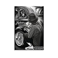 Mteyuce Classic Skull Reflections Lowrider Poster Canvas Wall Art for Living Room Bedroom Office Home Decor Aesthetic Gift 24x36inch(60x90cm)