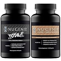 Total-T Free and Total Testosterone Booster for Men & Nugenix Nitric Oxide Booster Supplements Bundle