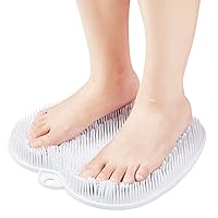 HONYIN XL Size Large Shower Foot Scrubber Mat- Cleans，Exfoliates，Massages Your Feet Without Bending, Foot Circulation & Relieve Tired Feet, Foot Scrubber for Use in Shower with Non-Slip Suction Cups