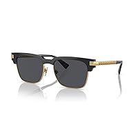Versace VE4447 GB1/87 Sunglasses Black/Dark Grey Square Shape 55mm