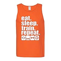 Eat Sleep Train Repeat Gym Musles Mens Tank Top