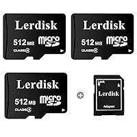 Factory Wholesale 3-Pack Micro SD Card 512MB in Bulk Small Capacity for Small Files Only, NOT Suitable for Camera or Cell Phone with SD Adapter (NOT GB, 1024MB=1GB)