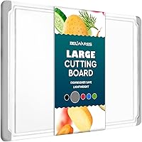 Large Cutting Boards for Kitchen - Dishwasher Safe Non-Slip Cutting Boards with Juice Grooves, Easy Grip Handles - Large and Thick Chopping Board Grey