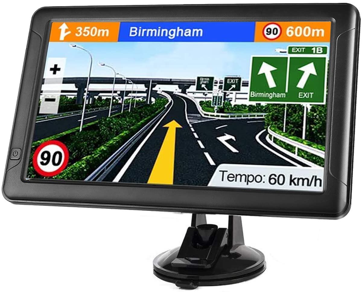 GPS Navigation for Car （9 Inch） Slimline Touch Screen Real Voice Direction ，USA Edition 2023 (Free Lifetime Updates) Turn-by-Turn Voice and Lane Guidance, Speed and Red Light Warning (American Brand)