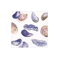 Caspari Oysters and Mussels Paper Cocktail Napkins, Two Packs of 20
