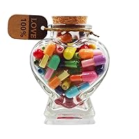 100PCS Capsule Letters Message in a Glass Bottle, Cute Capsule Note Messages Pills for Boyfriend/Girlfriend, Love Capsule Letter Message for Anniversary Birthday Valentines Mother's Day