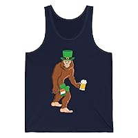 Funny Leprechaun Bigfoot St Patricks Day Sasquatch Irish Flag Tank Top for Men Women