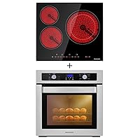 thermomate CHTB603 24 Inch Built-in Radiant Electric Stove with ESDS609 24 Inch Built-in Electric Wall Oven