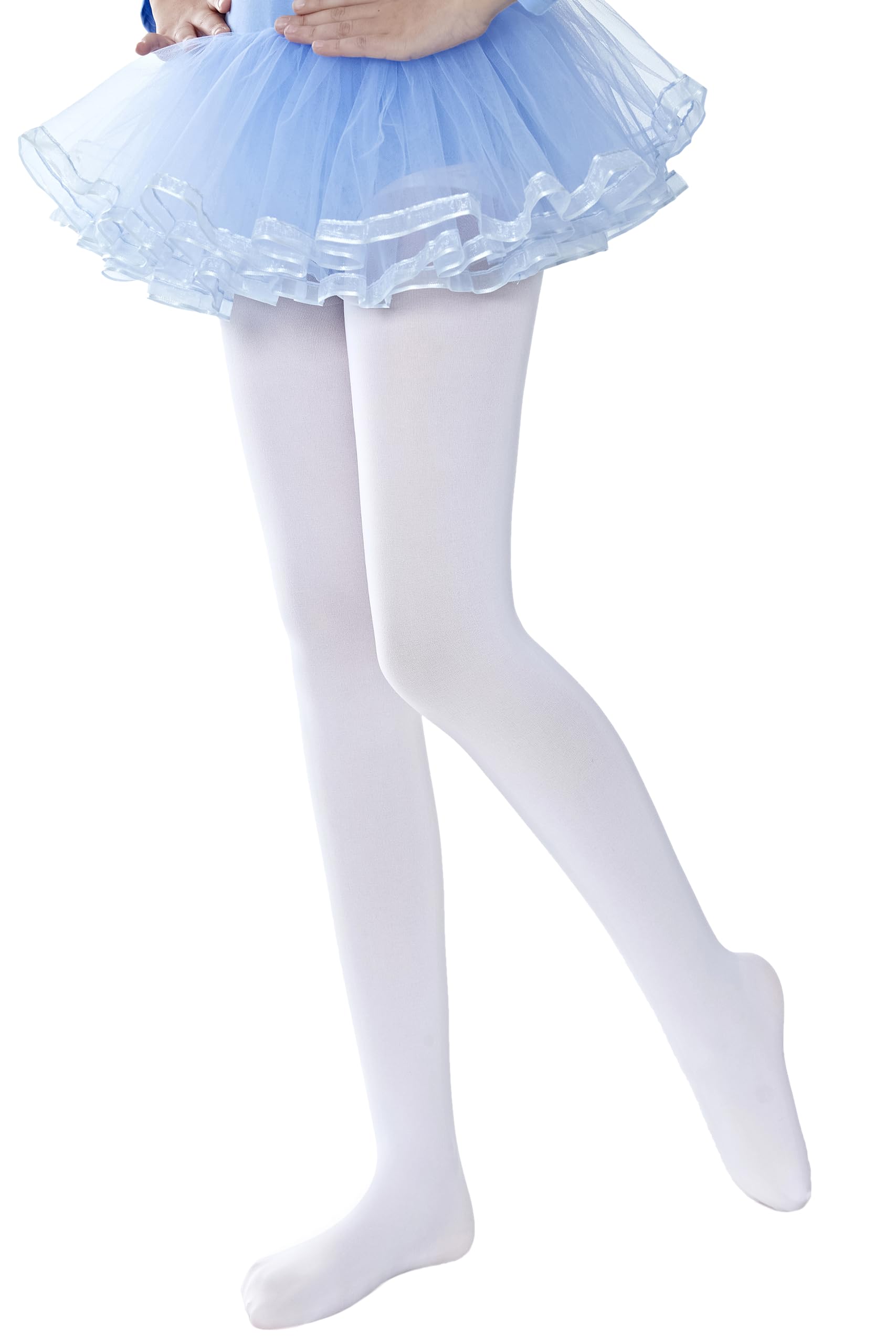 leg elegant Girls Microfiber Soft Opaque Footed Tights and Stockings