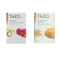 Tazo Passion and Wild Sweet Orange tea bundle,40 count,1 pack