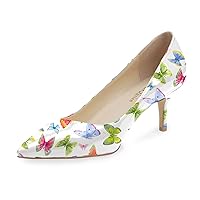 Reindee Lusion Womens Low Kitten Comfortable Stiletto Heels Music Note Printed Closed Toe Sexy Pumps Shoes