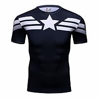 Men's Film Super-Hero Series Compression Sports Shirt Running Short Sleeve Tee