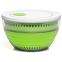 Progressive International Prepworks 4 Quart Space Saving Folding Collapsible Salad Spinner, Drainer, & Colander for Salad Preparation and Food Washing