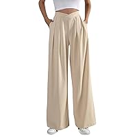 Women's Wide Leg Pants 2024 Trendy Loose Jogger Pants Casual Lounge Sweatpants Trousers Workout Pants