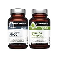 Quality of Life - Ultimate Immune Support Bundle - AHCC Kinoko Platinum Mushroom Extract and Immuno Complex Featuring Vitamin C