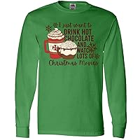 inktastic I Want to Drink Hot Chocolate and Watch Christmas Long Sleeve T-Shirt