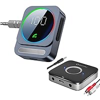 Bluetooth Aux Adapter, SONRU Bluetooth 5.3 Receiver for Car, Wireless Audio Receiver for Car/Home Stereo/Wired Headphones/Speaker, Dual AUX Outputs, RCA AUX 3.5mm Bluetooth Music Receiver