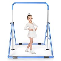 Expandable Gymnastics Bar for Kids - Height Adjustable Junior Training Bar for Home, Folding Gymnastic Horizontal Bars Equipment